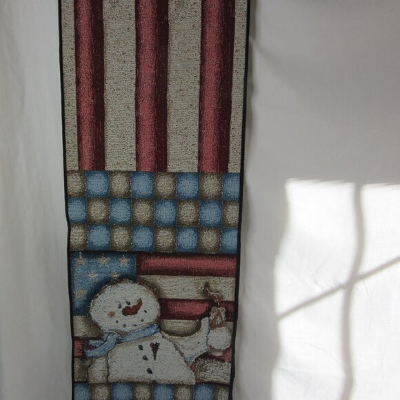 Mary Ann June Patriotic Christmas Snowmen 4 Placemats and 1 Table Runner - Picture 5 of 7